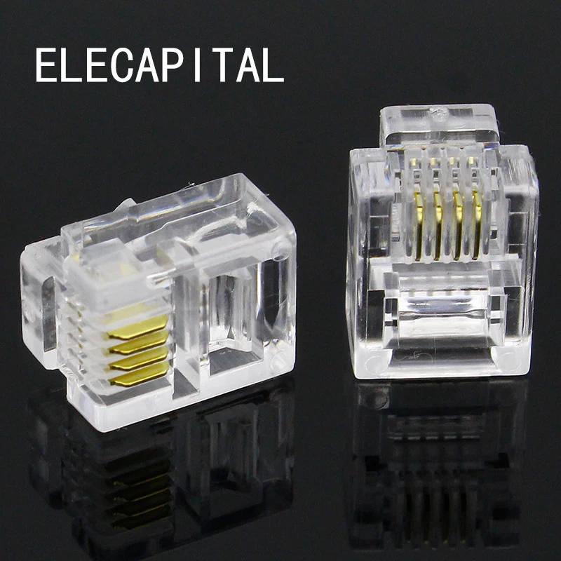 100pc 4P4C 4  4  RJ10 ȭ ⷯ ÷ , RJ10 ڵ Ŀ